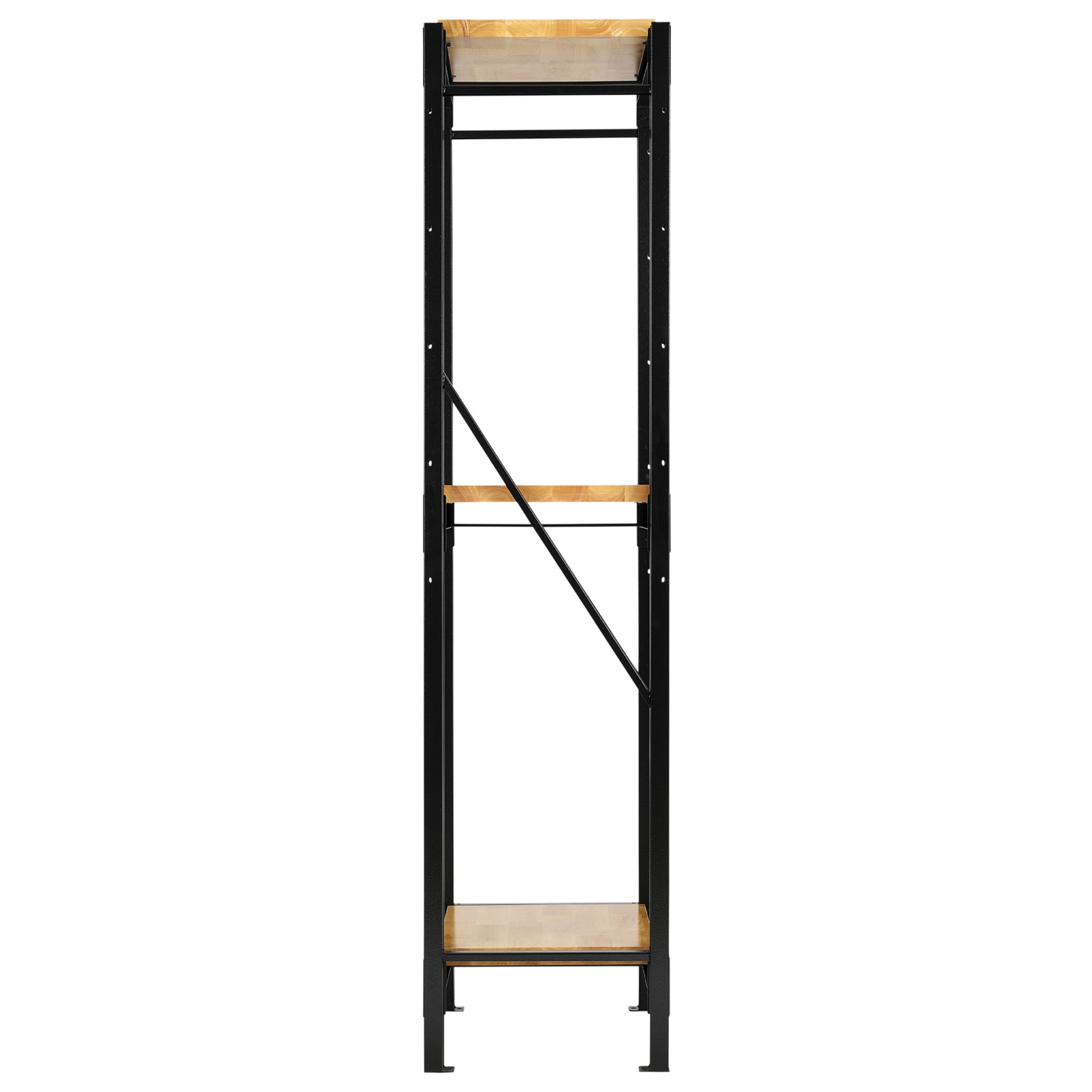 BUNKER modulair stellingsysteem met 3 niveaus en roestvrijstalen schappen, 14-delig, 750 mm
