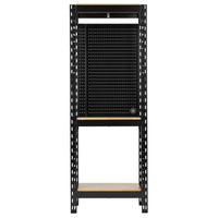 BUNKER modulair opbergrek met hardhouten planken en gangborden, 3 niveaus, 17-delig, 750 mm