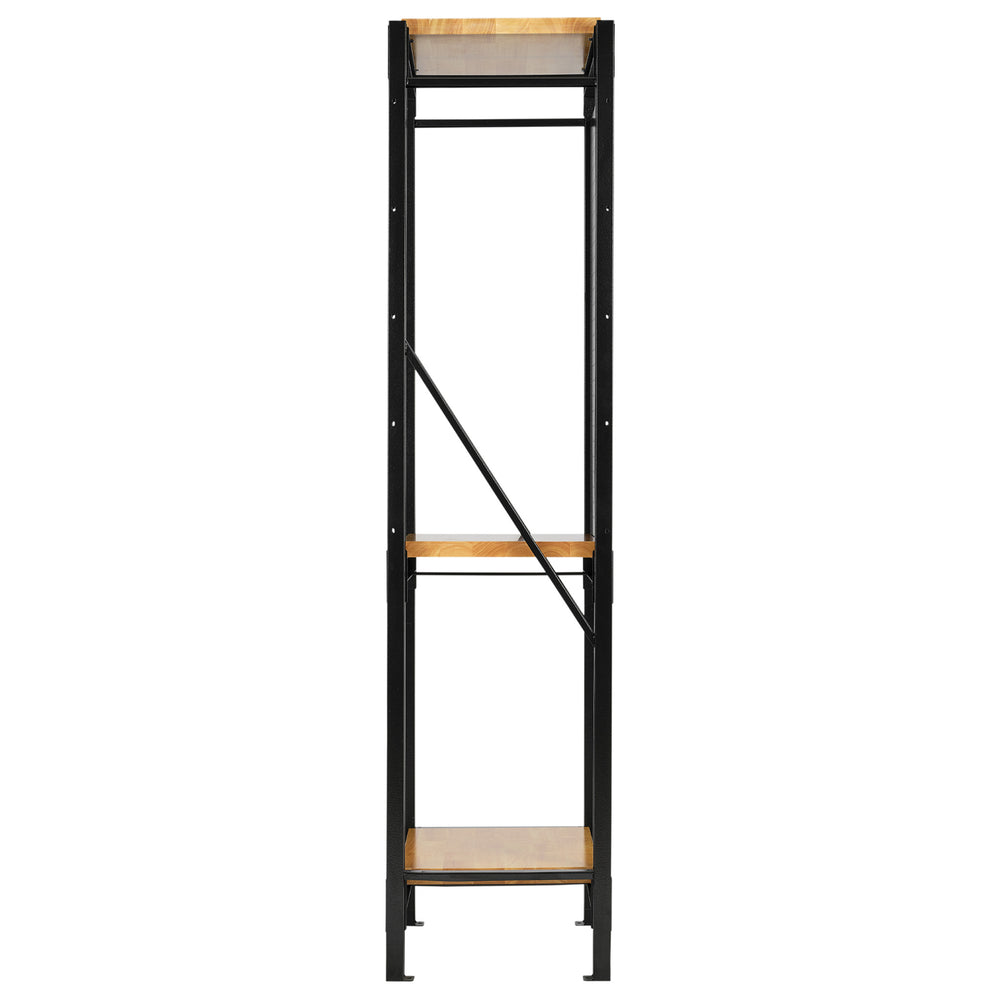BUNKER modulair opbergrek met hardhouten planken en gangborden, 3 niveaus, 17-delig, 750 mm