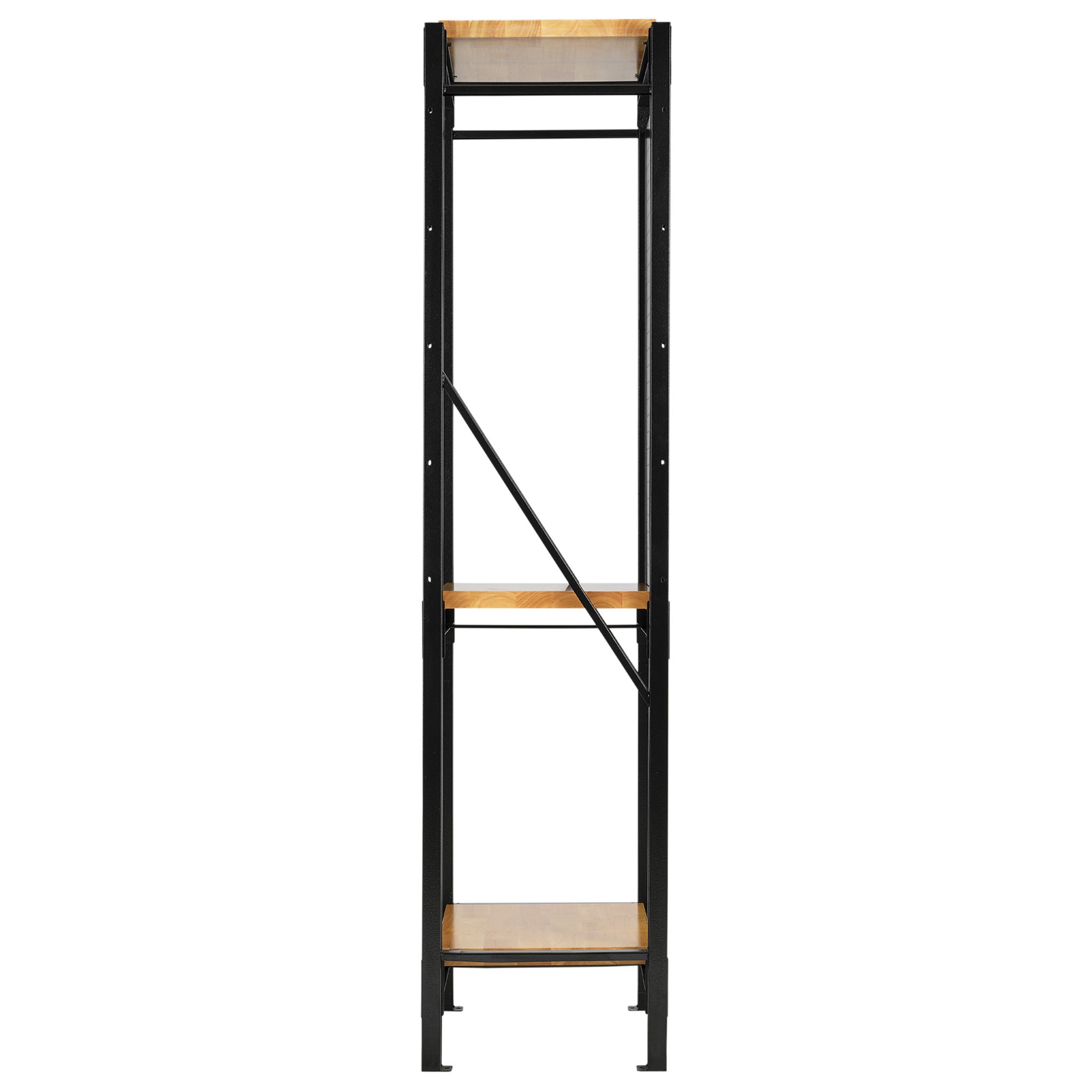 BUNKER modulair opbergrek met hardhouten planken en gangborden, 3 niveaus, 17-delig, 750 mm