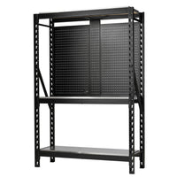 BUNKER 17 Piece Modular 3 Tier Racking with Hardwood Shelving and Pegboards, 1500mm
