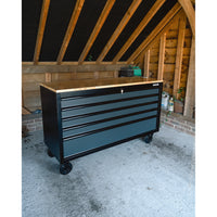 BUNKER 5 Drawer Workbench Roller Tool Cabinet, 61", Grey