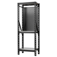 BUNKER modulair opbergrek met hardhouten planken en gangborden, 3 niveaus, 17-delig, 750 mm